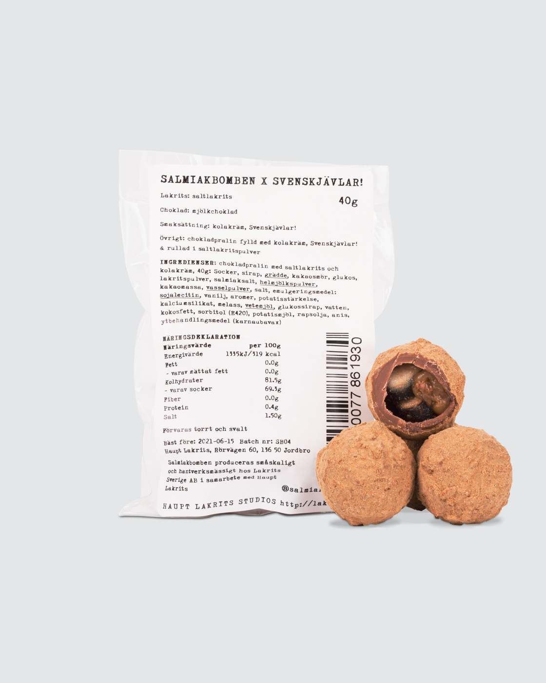 Salmiakbomben X Svenskjävlar! (4-pack) in the group Chocolate coated liquorice at Haupt Lakrits AB (100170002)